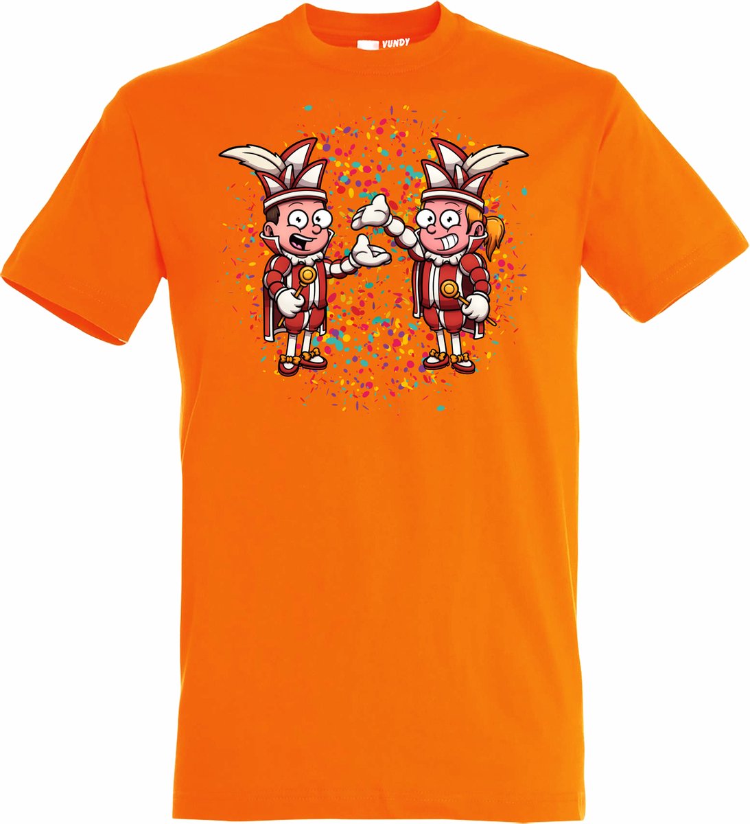 T-shirt Carnavals Paar | Carnaval | Carnavalskleding Dames Heren | Oranje | maat XL